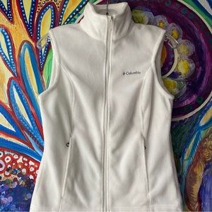 Woman’s White Columbia Sportswear Polar Fleece Vest Sz XS - 4 New Without Tags